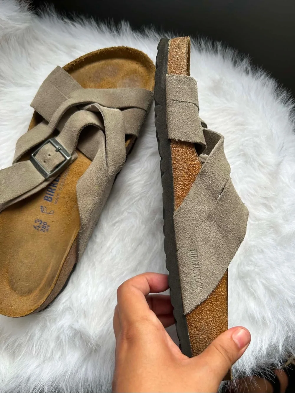 Birkenstock suede crisscross